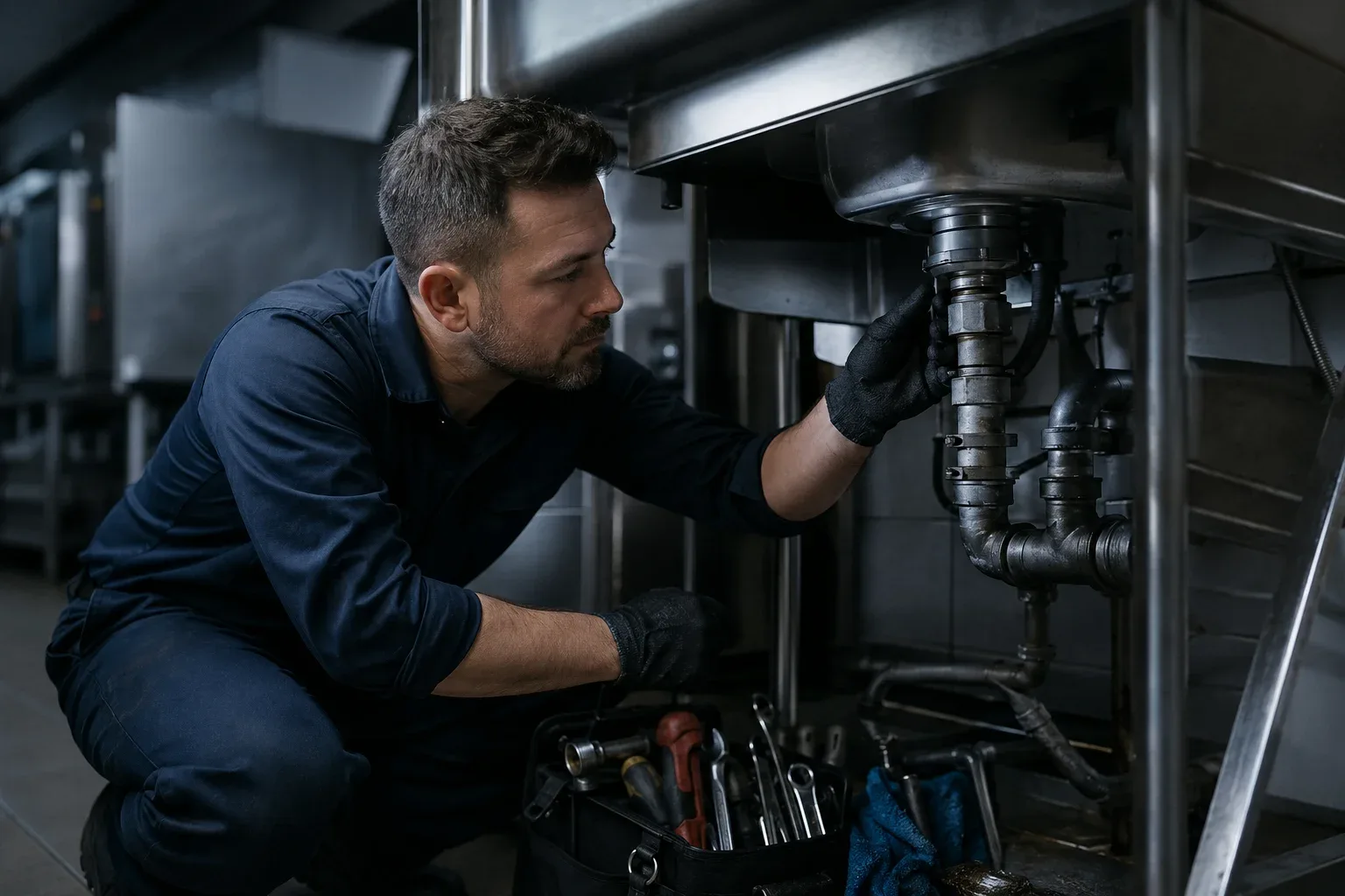Commercial plumber servicing a business in Halton Hills
